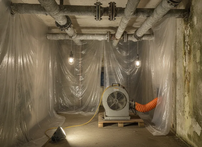 Calorifugeage amianté sur des canalisations de chaufferie mis sous confinement à Brest